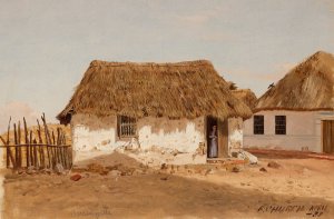 Two Houses in Barranquilla, Colombia by Frederic Edwin Church Oil Painting