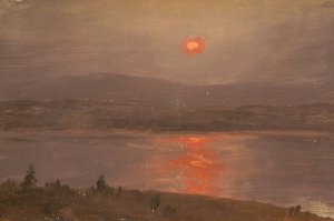View Across the Hudson at Sunset by Frederic Edwin Church Oil Painting