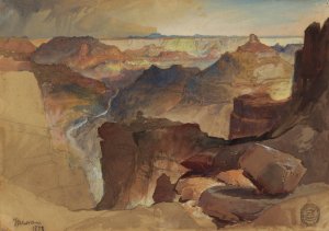 View from Powell's Plateau, Grand Canyon, Colorado by Frederic Edwin Church Oil Painting