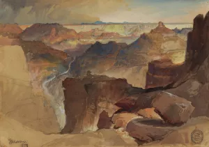 View from Powell's Plateau, Grand Canyon, Colorado by Frederic Edwin Church Oil Painting