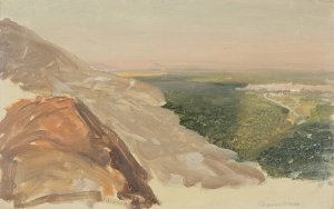 View of a Plain with Damascus, Syria, from the Mountains by Frederic Edwin Church Oil Painting