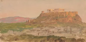 View of the Acropolis from the South, Athens by Frederic Edwin Church Oil Painting