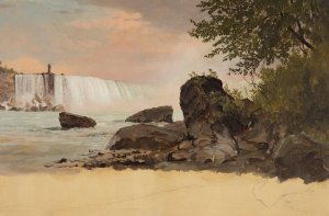 View of the Canadian Falls and Goat Island by Frederic Edwin Church Oil Painting