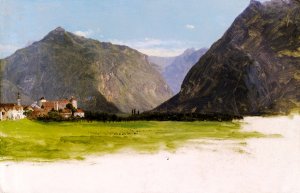 View of Wimmis, Valley of the Simmental, Switzerland by Frederic Edwin Church Oil Painting