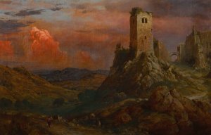 Watch Tower in Italy by Frederic Edwin Church Oil Painting
