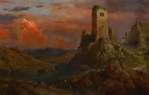 Watch Tower in Italy by Frederic Edwin Church Oil Painting