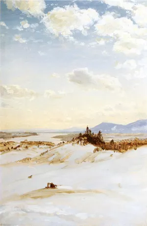 Winter Scene, Olana by Frederic Edwin Church - Oil Painting Reproduction
