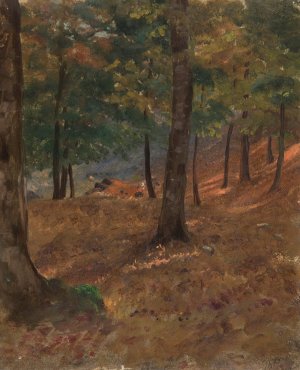 Woodland Scene by Frederic Edwin Church Oil Painting