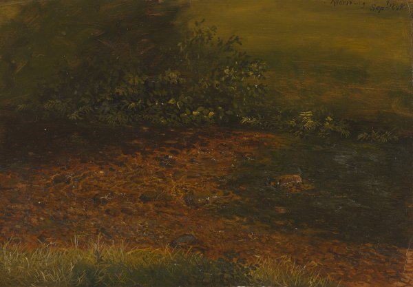 Woodland Stream in the Catskills  by Frederic Edwin Church - Hand-Painted Oil Painting Reproduction