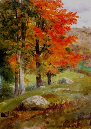 Woods in Autumn by Frederic Edwin Church Oil Painting
