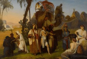 Joseph Being Sold By His Brothers Oil painting by Frederic-Henri Schopin