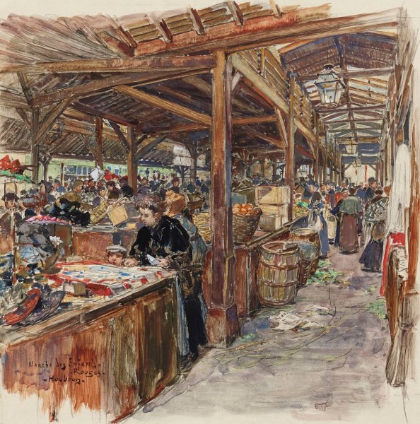 Main Product Photo of Interieur du Marche des Enfants Rouges. 3eme arrondissement  Painting by Frederic Houbron