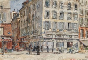 Intersection de deux rues, a Paris, en 1899 by Frederic Houbron Oil Painting