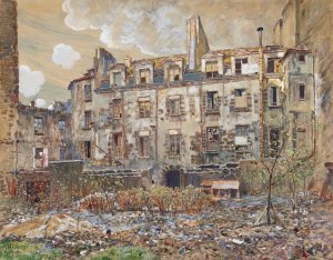 L'Ancien cimetiere Saint-Andre, 13 rue Suger. 6eme arrondissement by Frederic Houbron Oil Painting