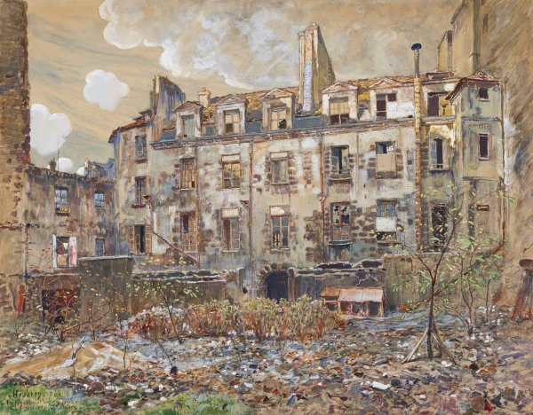 Main Product Photo of L'Ancien cimetiere Saint-Andre, 13 rue Suger. 6eme arrondissement  Painting by Frederic Houbron
