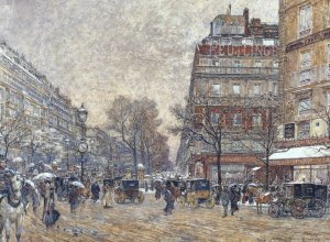 Le carrefour Richelieu-Drouot by Frederic Houbron Oil Painting