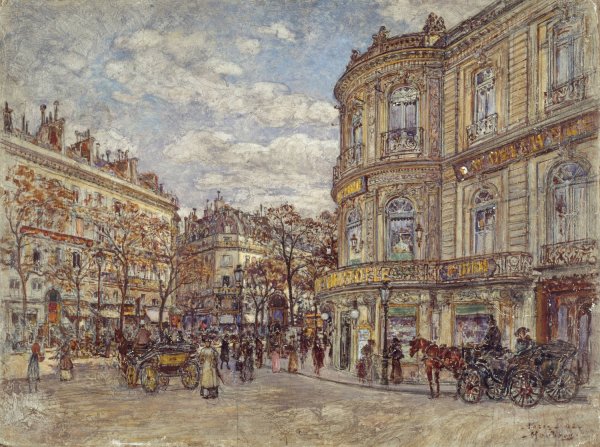 Main Product Photo of Le Pavillon de Hanovre, rue Louis-le-Grand  Painting by Frederic Houbron