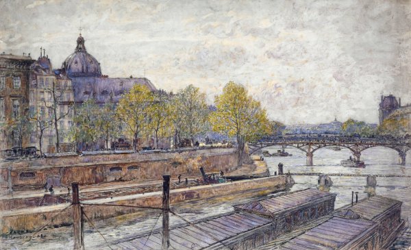 Main Product Photo of Le quai Conti et le pont des Arts  Painting by Frederic Houbron