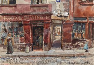 rue de l'Hotel-de-Ville, en 1899. 4eme arrondissement by Frederic Houbron Oil Painting