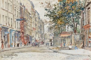 Rue Hermel a Montmartre by Frederic Houbron Oil Painting