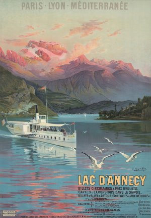 Le Lac d'Annecy, Paris-Lyon-Mediterranee by Frederic Hugo D' Alesi Oil Painting