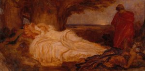 Colour study for 'Cymon and Iphigenia' by Frederic Leighton Oil Painting