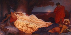 Cymon And Iphigenia by Frederic Leighton Oil Painting