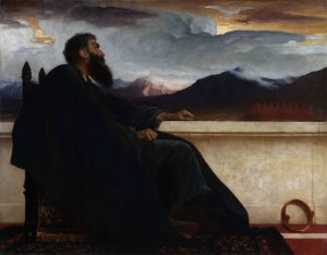 David,Oh that I had wings like a Dove! For then would I fly away and be at rest. Psalm 55:6 by Frederic Leighton Oil Painting