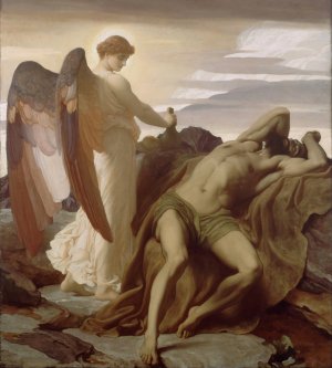 Elijah in the Wilderness by Frederic Leighton Oil Painting