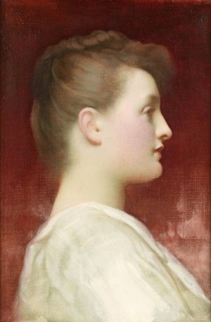 Girl in profile by Frederic Leighton Oil Painting