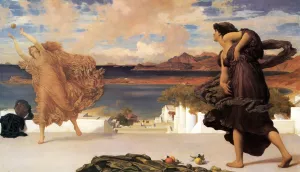 Greek girls playing ball by Frederic Leighton Oil Painting