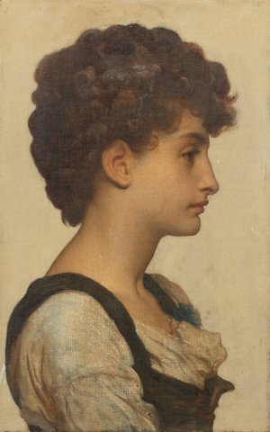 Head of a Girl by Frederic Leighton Oil Painting