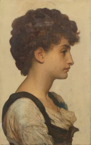 Head of a Girl by Frederic Leighton Oil Painting