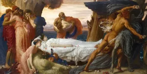 Hercules Wrestling With Death For The Body Of Alcestis by Frederic Leighton Oil Painting