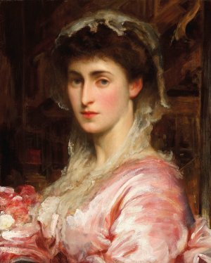 Portrait of May Sartoris, Mrs Henry Evans Gordon by Frederic Leighton Oil Painting