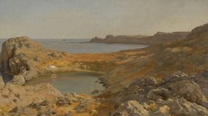 St Paul's Bay At Lindos, Rhodes by Frederic Leighton Oil Painting