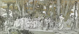 Study For The Daphnephoria by Frederic Leighton Oil Painting