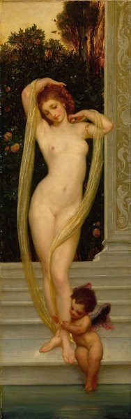 Venus And Cupid by Frederic Leighton Oil Painting