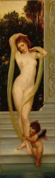 Venus And Cupid by Frederic Leighton Oil Painting