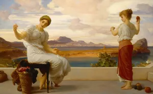 Winding the skein by Frederic Leighton Oil Painting