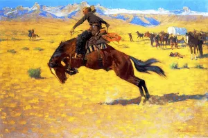 A Cold Morning on the Range by Frederic Remington - Oil Painting Reproduction