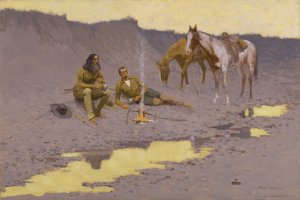 A New Year On The Cimarron by Frederic Remington Oil Painting