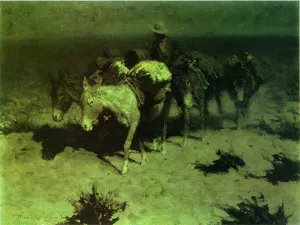 A Pack Train painting by Frederic Remington