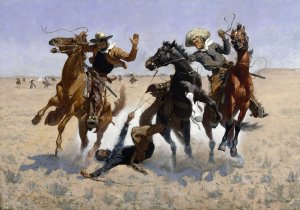 Aiding a Comrade by Frederic Remington Oil Painting