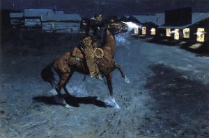 An Arguement with the Town Marshall Oil painting by Frederic Remington