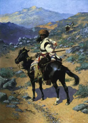 An Indian Trapper Oil painting by Frederic Remington