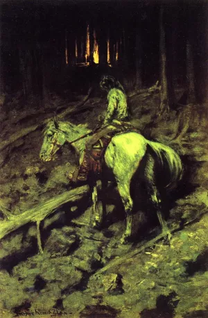 Apache Fire Signal by Frederic Remington - Oil Painting Reproduction