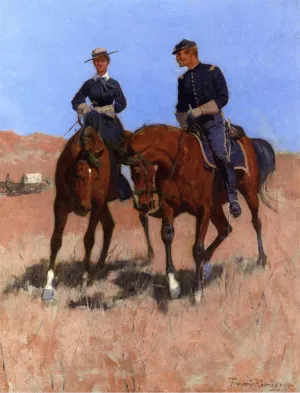 Belle McKeever and Lt. Edgar Wheelock Oil painting by Frederic Remington