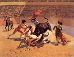 Bull Fight in Mexico by Frederic Remington - Oil Painting Reproduction