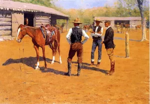 Buying Polo Ponies in the West by Frederic Remington - Oil Painting Reproduction